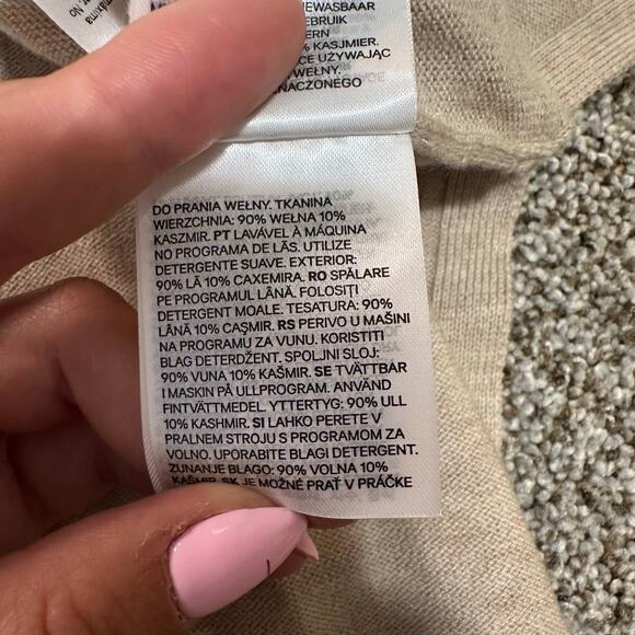 H&M Women's Cashmere-Blend Sweater Size M In Light Beige Melange - Picture 11 of 12